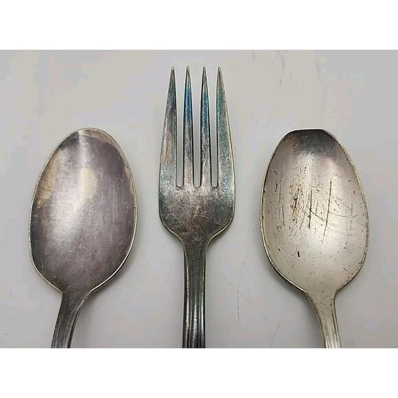 Wm Rogers Vintage Silverplate Fork & Spoons Magnolia Design Extra Plate Flatware - Picture 6 of 6